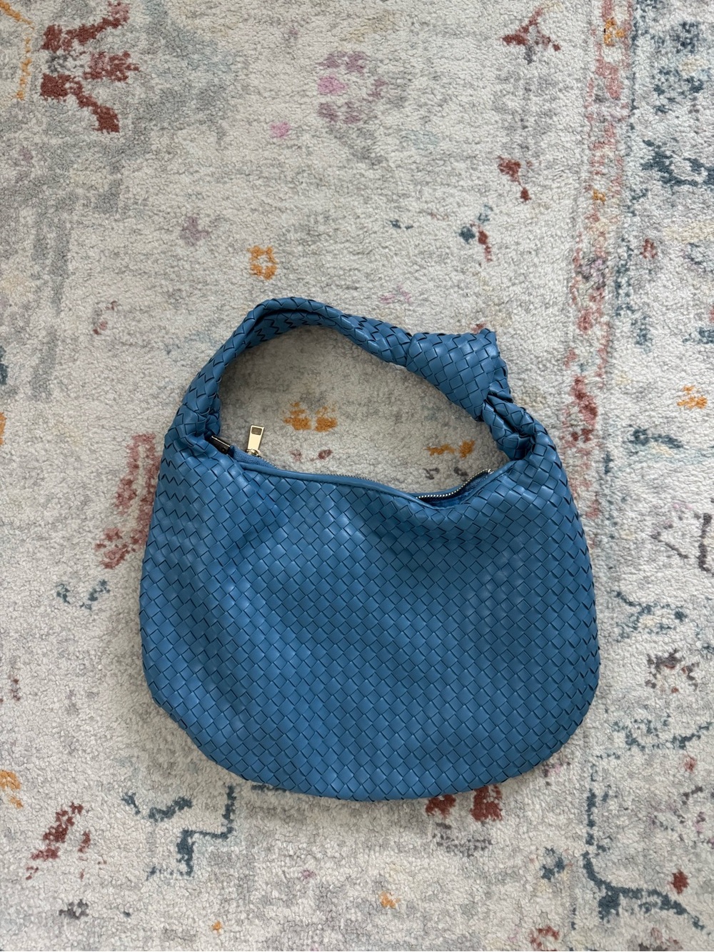 Melie Bianco Teal Woven Hobo Shoulder Bag